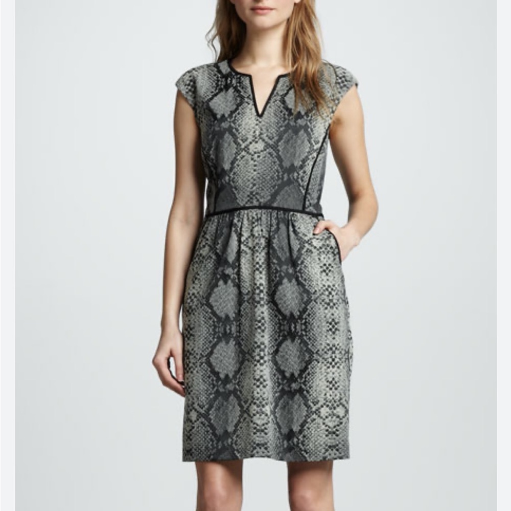 Rebecca Taylor Python Print Cap Sleeve Dress - image 1